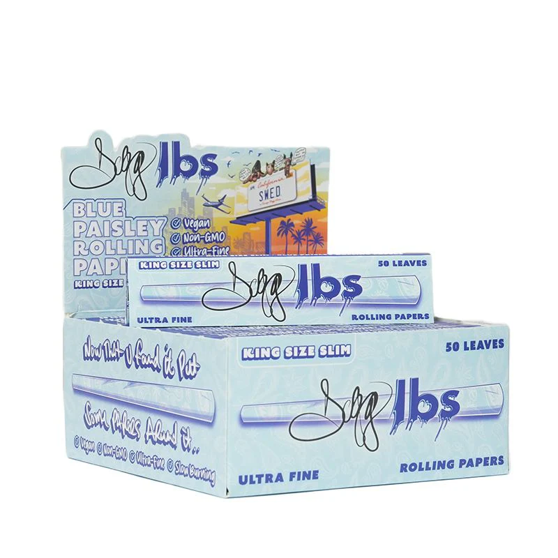 Dogg lbs King Size Slim Blue Paisley Rolling Papers 50ct - Image 2