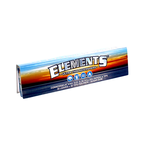 Elements King Size Connoisseur Rolling Papers with Tips 32ct