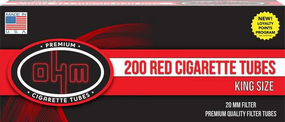 OHM Tubes Red King Size 200ct