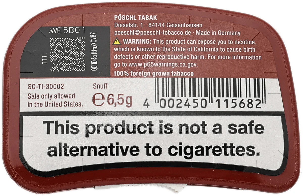 Packard's Club Nasal Snuff 6.5g - Image 3