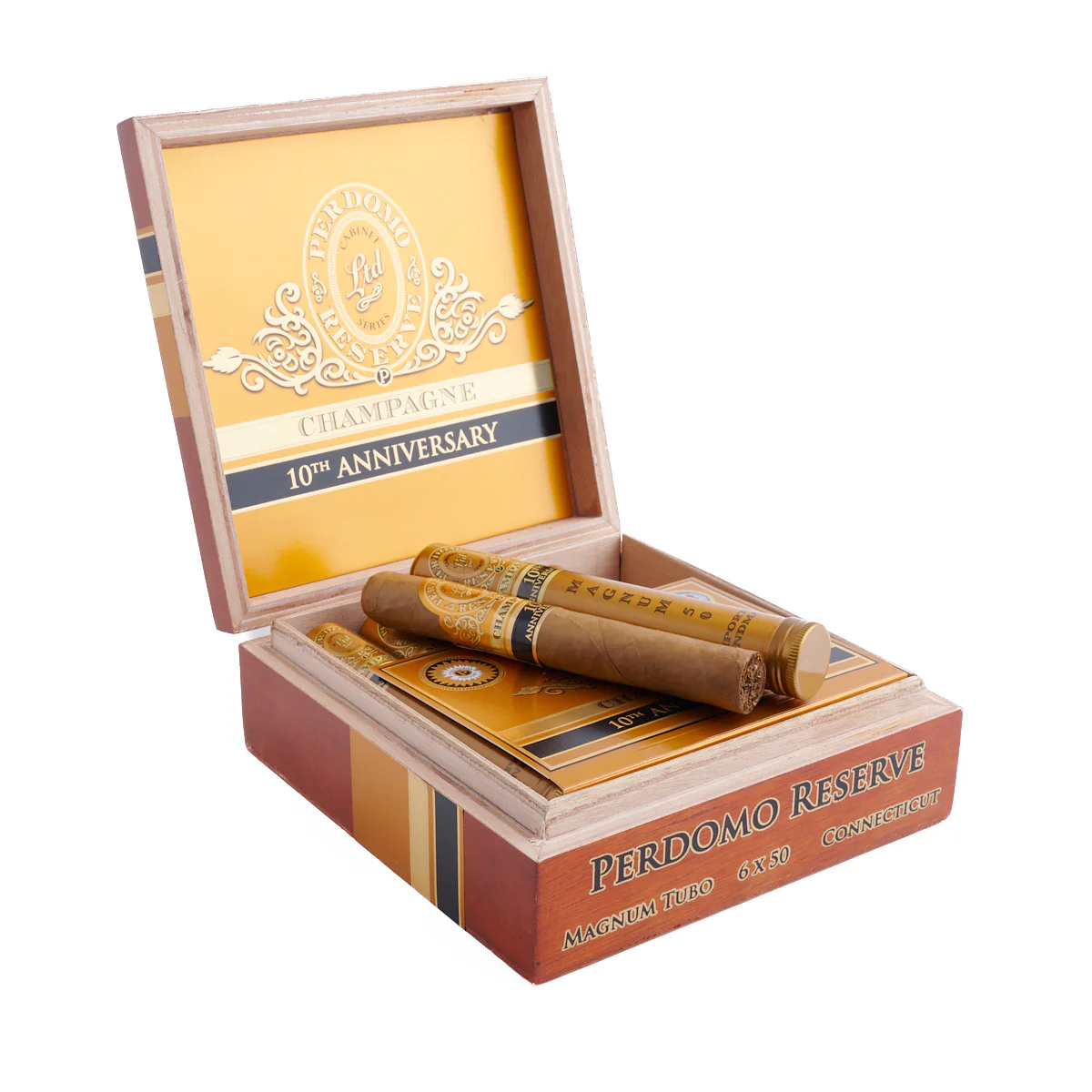 Perdomo 10th Anniversary Champagne Connecticut Magnum Tubo - Image 2