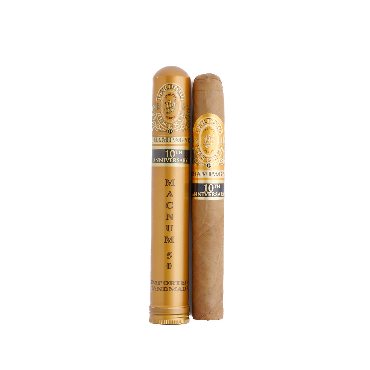 Perdomo 10th Anniversary Champagne Connecticut Magnum Tubo - Image 3