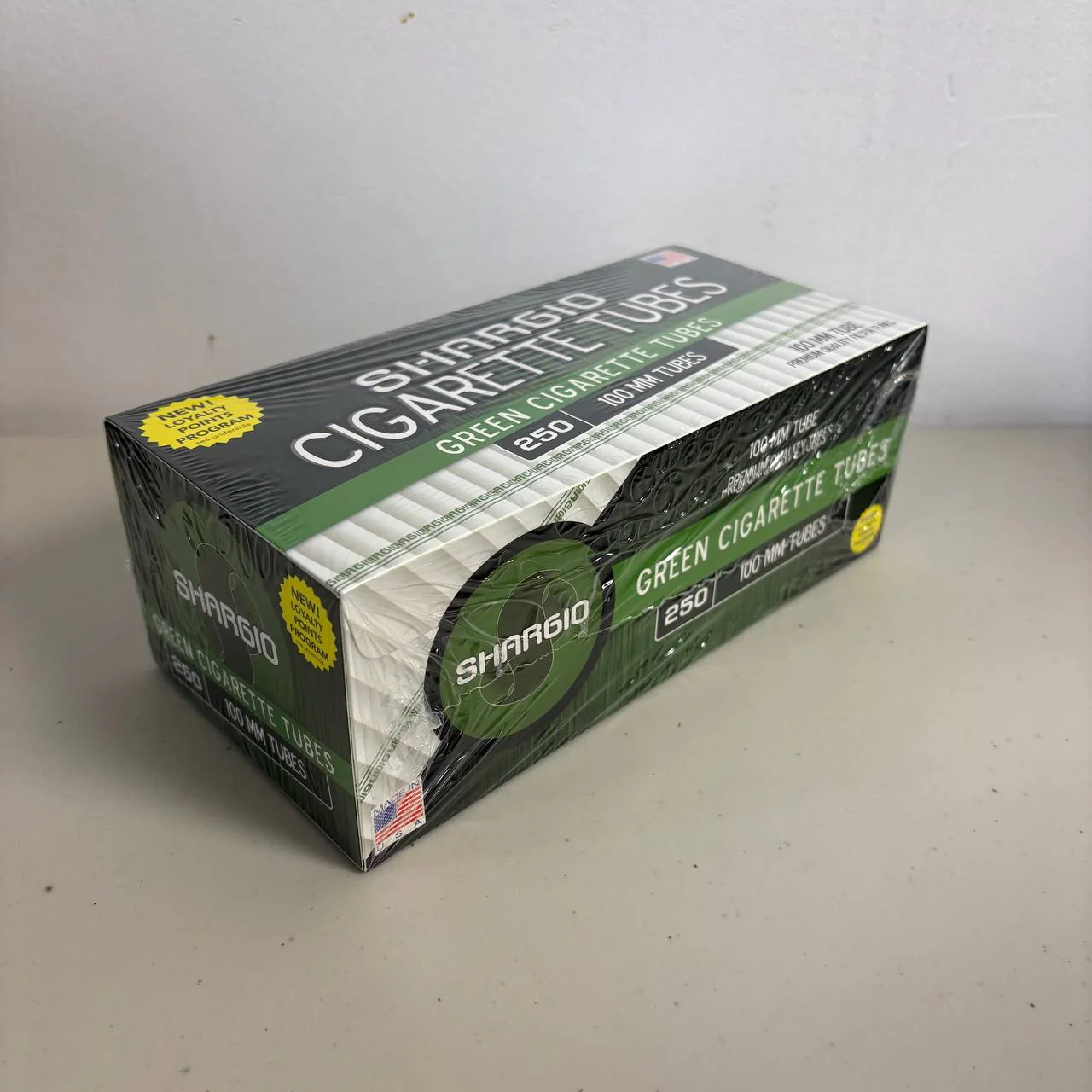 Shargio Tubes GREEN 100mm Menthol 250ct