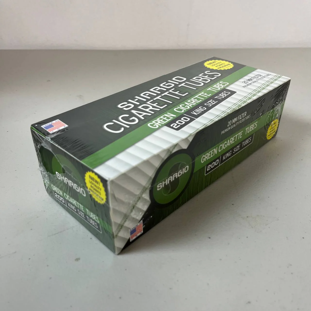 Shargio Tubes GREEN King Size Menthol 200ct