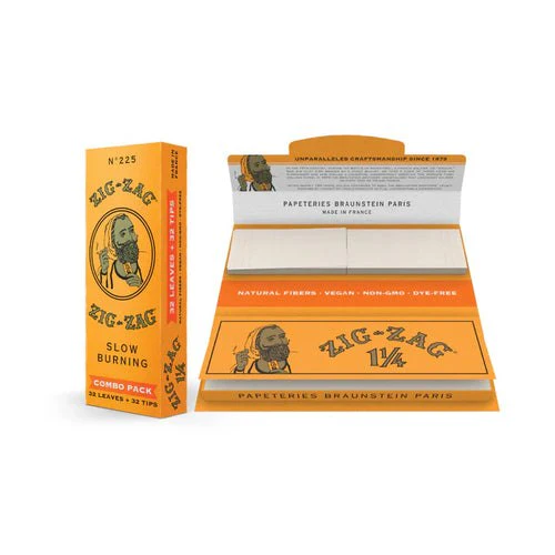 Zig-Zag Combo Pack - 1 1/4 Orange Rolling Paper + Tips 32ct - Image 3