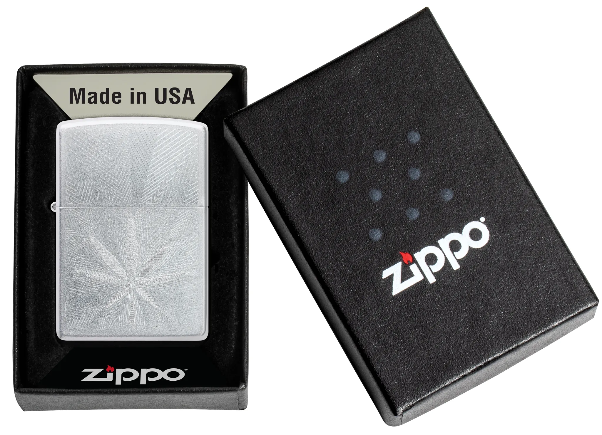 Zippo 205 Cannabis Leaf Design - Image 2