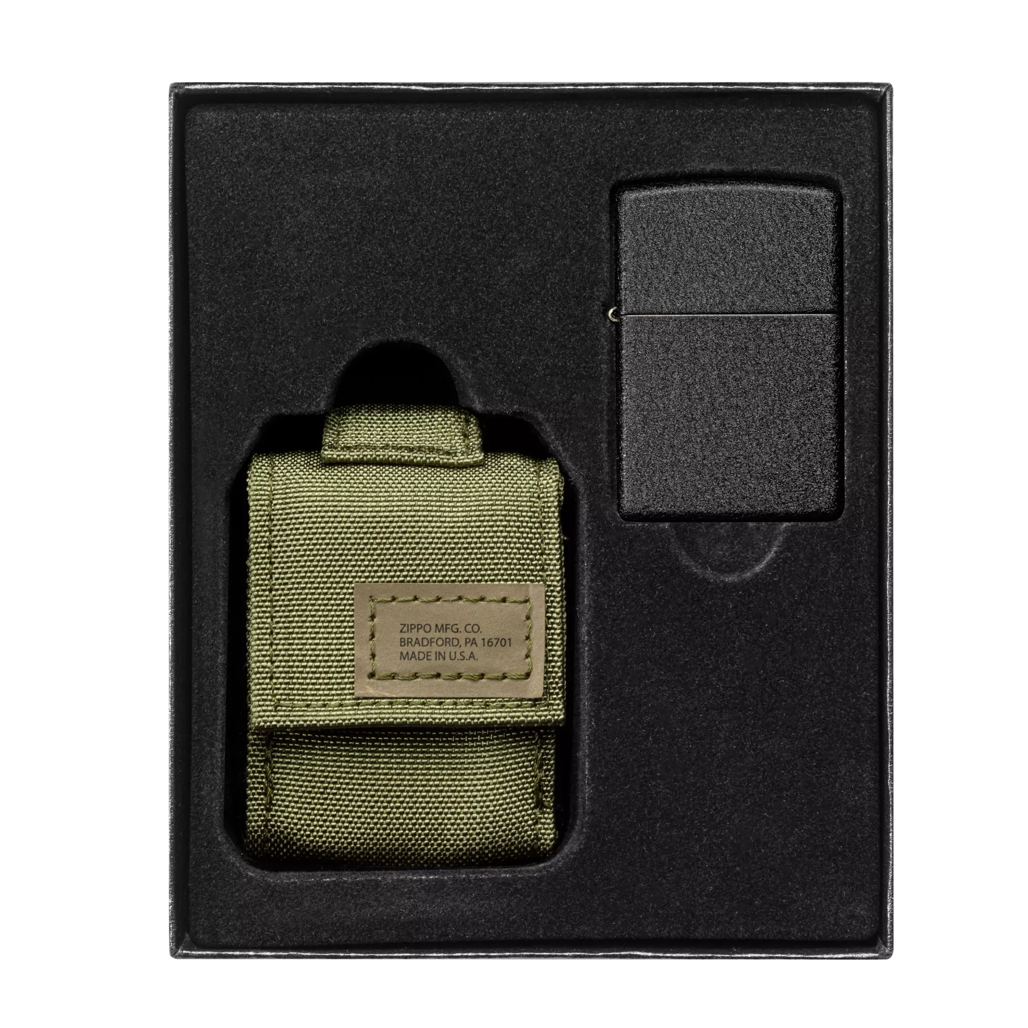 Zippo 236 Blk Crackle Ltr Tactical Pouch OD Green GS - Image 7