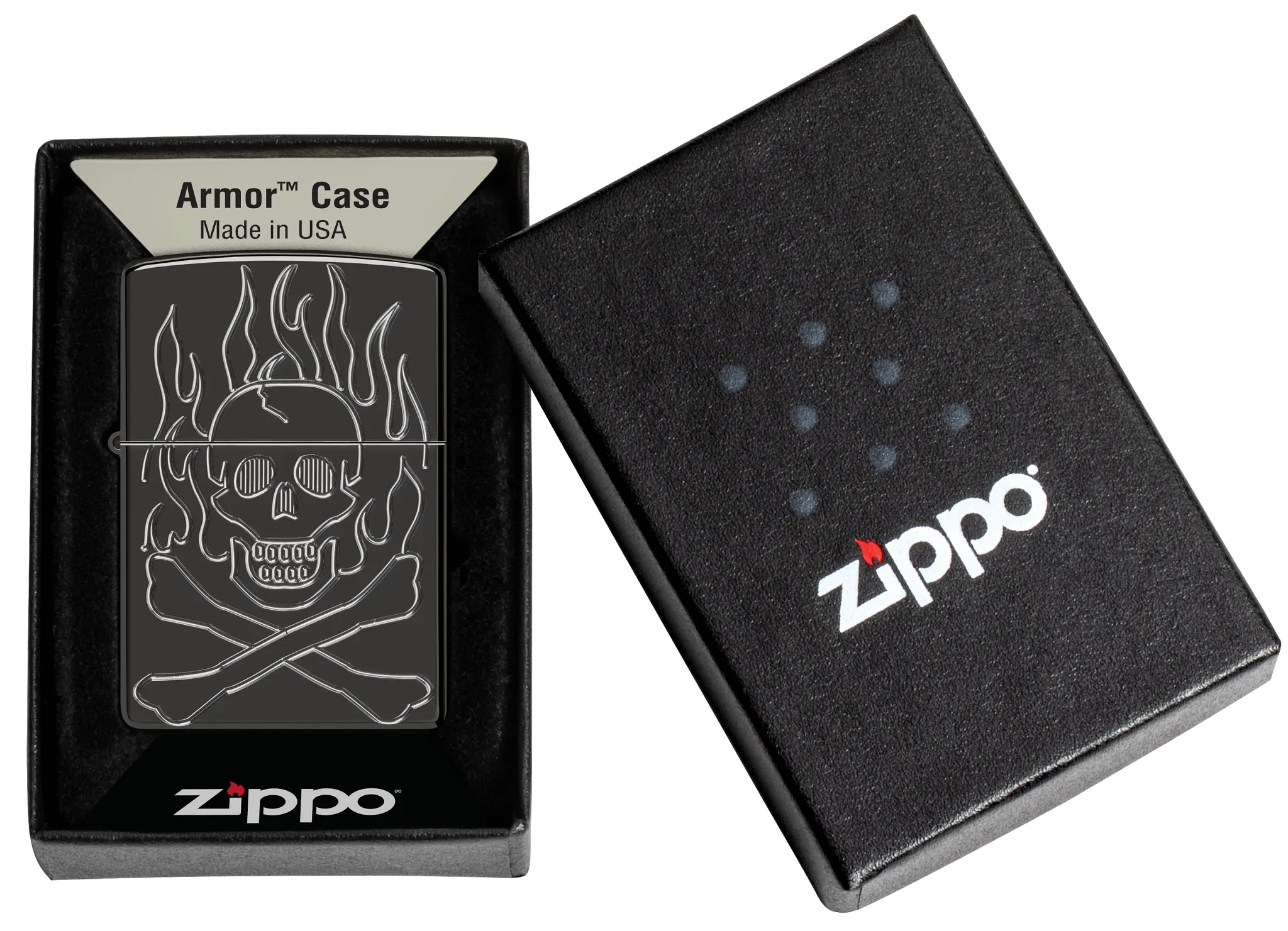 Zippo Flaming Skull Design - Image 2