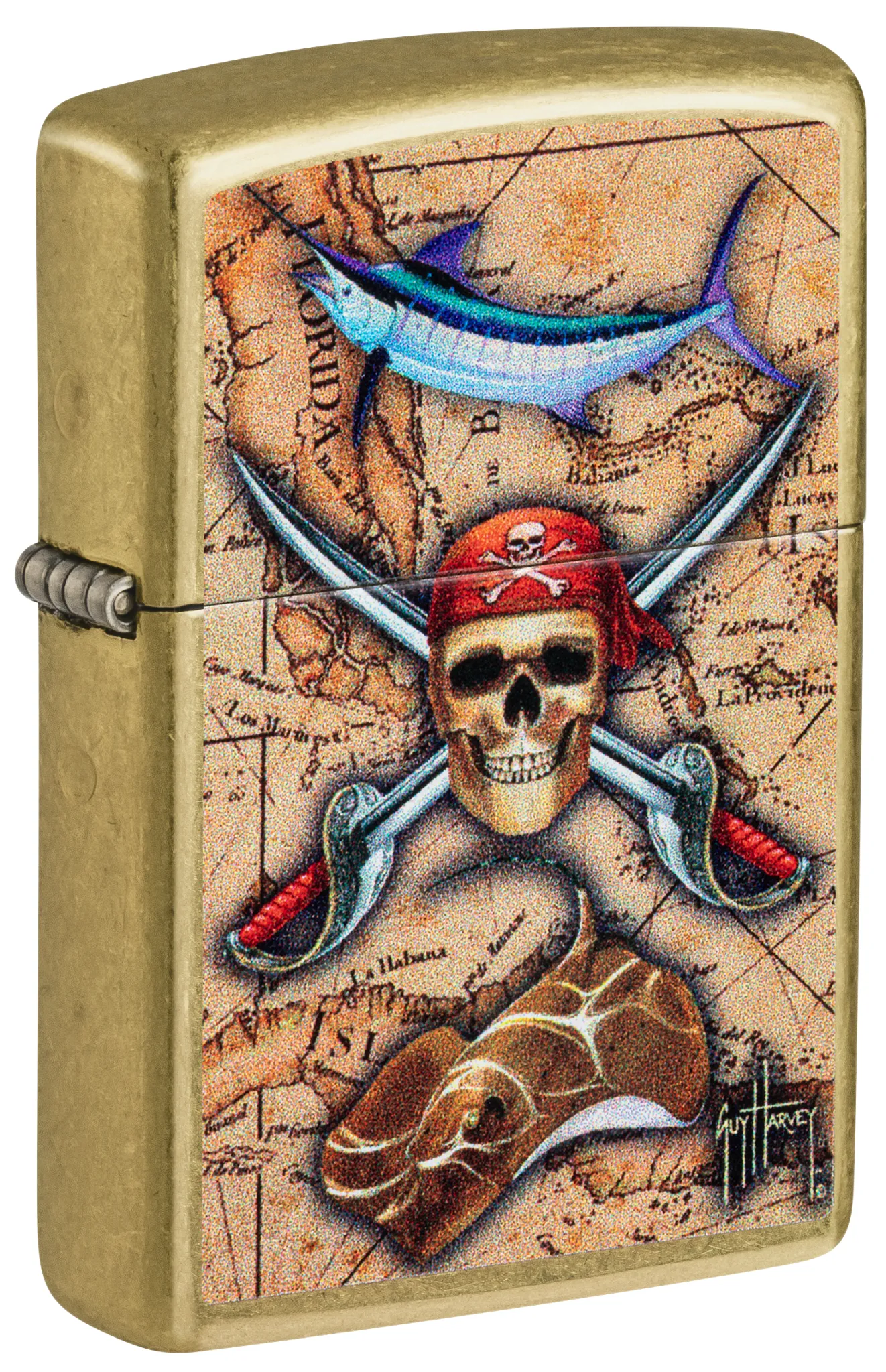 Zippo Guy Harvey Treasure Map Design