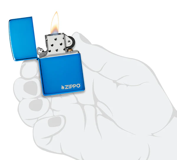 Zippo High Polish Blue Zippo Logo - Image 4