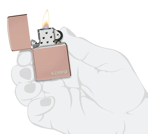 Zippo High Polish Rose Gold Zippo Logo - Image 5